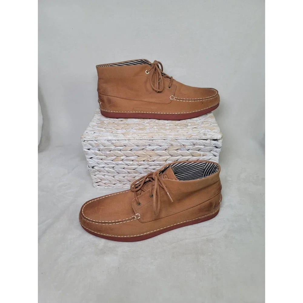 Ugg Minimalist Mens Chukka Boots Shoes Boho Tan Leather Outdoor Size 10.5 Earthy